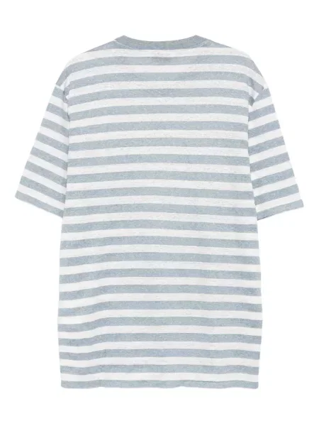 Tricou Gran Sasso cu dungi cu decolteu rotund gri