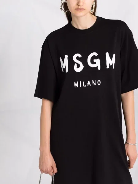 Oblekové košilové šaty Msgm černé
