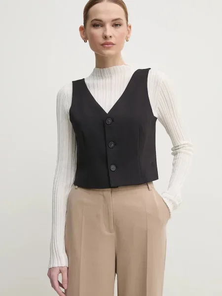 Vestă denim Calvin Klein Jeans negru