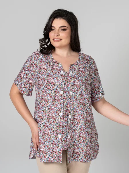 Блуза All Posa бавовна/поліестер рожевий