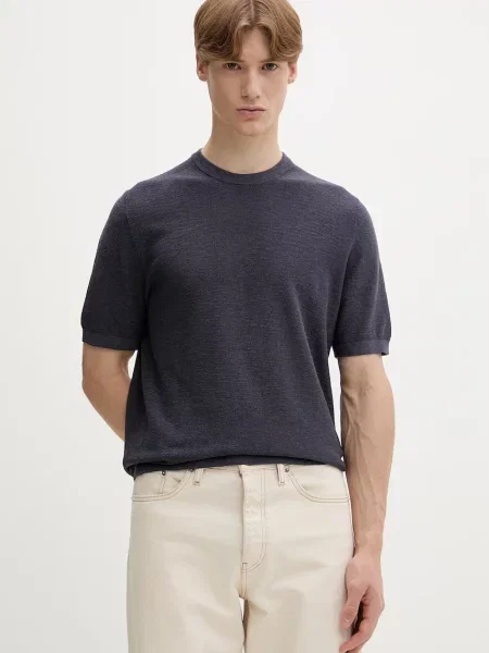 Marc O'Polo t-shirt ανδρικό με λινό μπλε