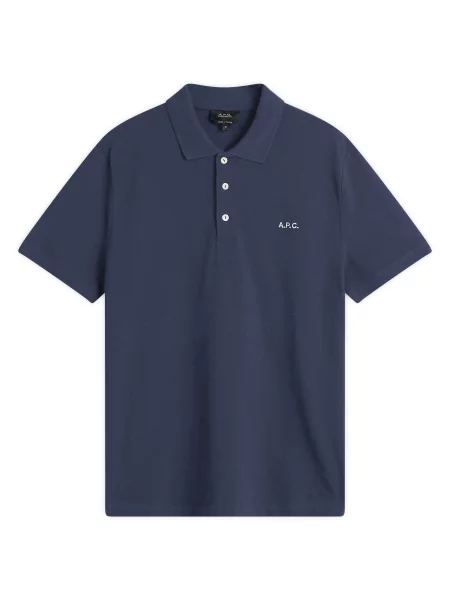 Koszulka polo A.p.c. z logo niebieska