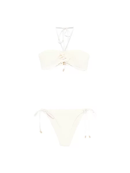 Szydełkować bikini Zimmermann w kwiatki biały