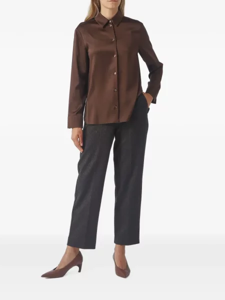 Cămașă Max Mara din satin maro