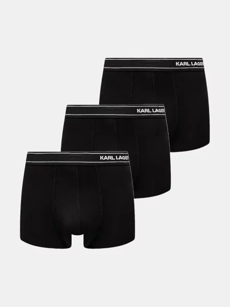 Pánske boxerky KARL LAGERFELD Stripe Logo Micro Trunk 3 páry black čierna