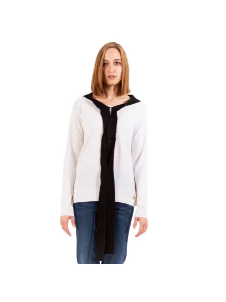 Sweter Love Moschino w miejskim stylu wełniany z długim rękawem biały