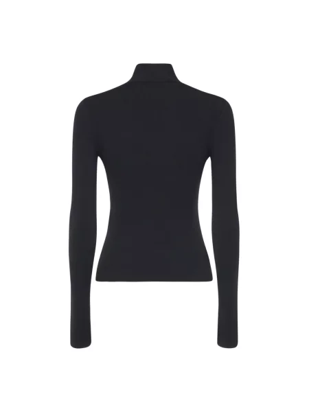 Lniany sweter z golfem Balenciaga czarny