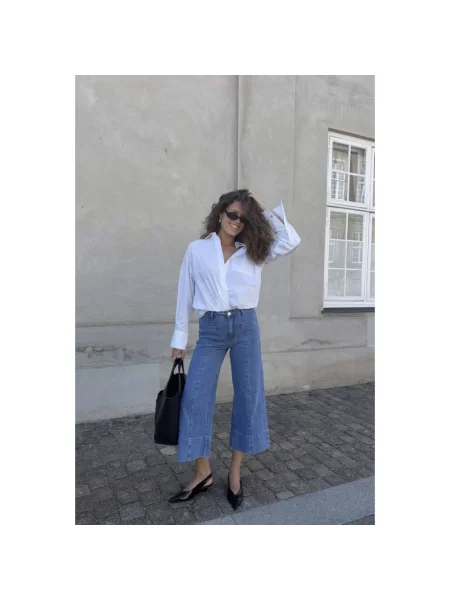 Szerokie jeansy Sofie Schnoor niebieskie