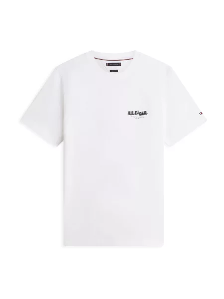 TOMMY HILFIGER Tricou albastru marin / maro / verde alb