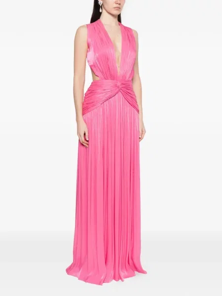 Maxi rochie maxi Costarellos cu decolteu în V de costum roz