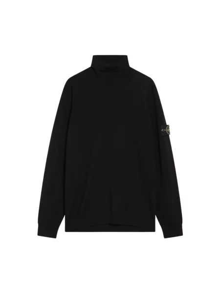 Sweter Stone Island wełniany z kamieniami czarny