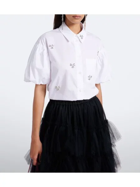 Cămașă Simone Rocha din poplin alb