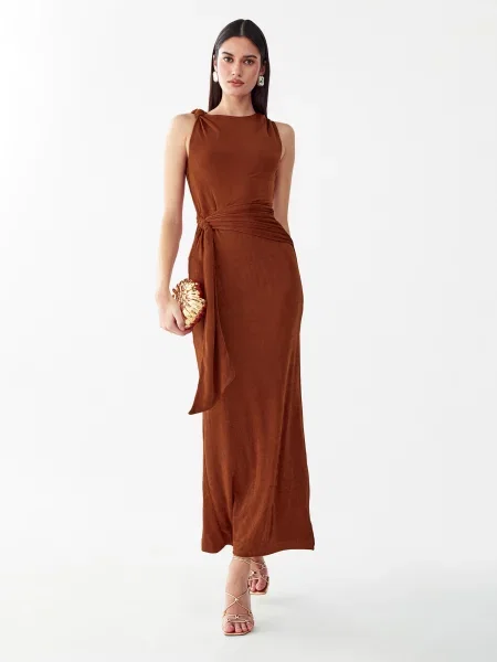 BWLDR Rochie Arnah ruginiu maro
