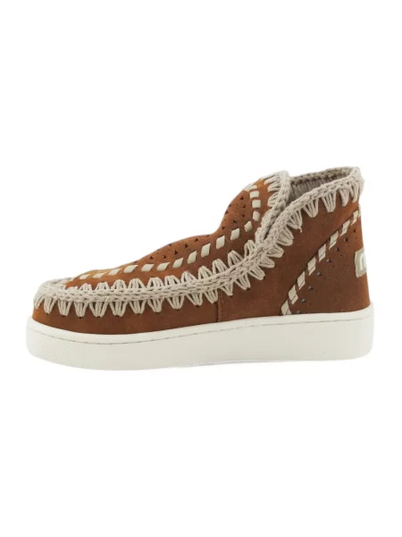 Buty do kostki Mou skórzane brązowe