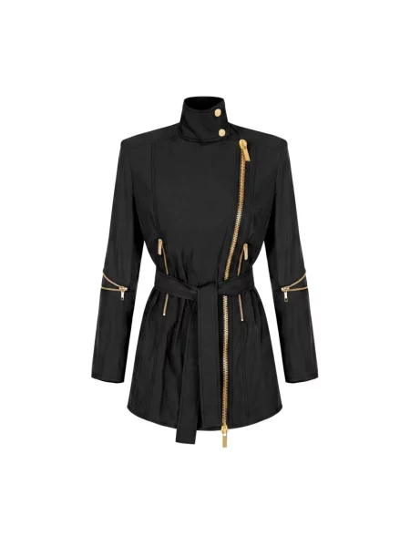 Płaszcz Elisabetta Franchi z tafty czarny