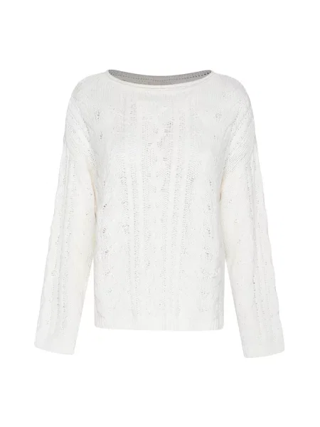 Dzianinowy sweter Twinset z logo niebieski