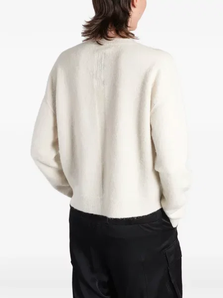 Megztas megztinis Rick Owens v formos iškirpte balta