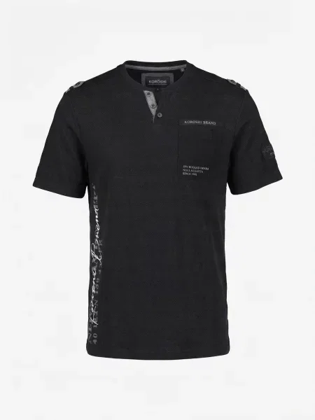 KOROSHI Tricou gri / negru alb