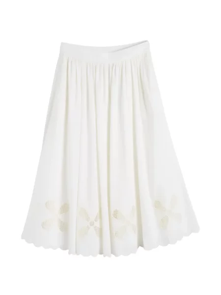 Fustă midi Chinti & Parker cu broderie alb