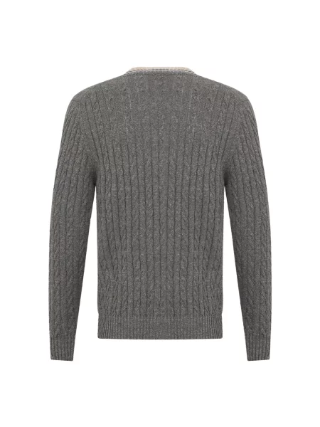 Sweter Fedeli klasyczny szary