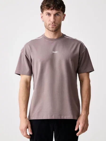 HUGO tricou oversized bărbătesc cu NOAH T-SHIRT maro