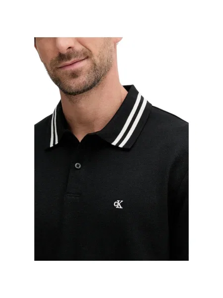 Calvin Klein Jeans Tricou polo Monogram negru