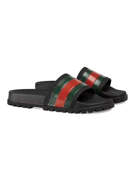 Sandały Gucci w paski czarne