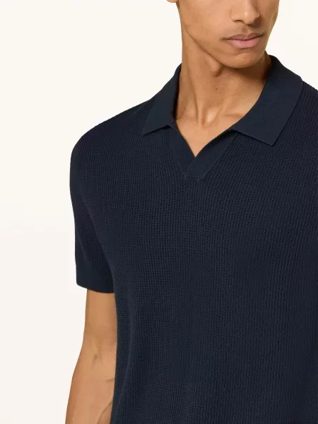 Joop! Jeans Pletené Polo Tričko Adrianor tmavě modrá