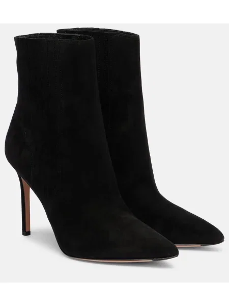 Cizme scurte Veronica Beard din piele de căprioară negru