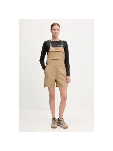 Picture szorty outdoorowe Foday gładkie high waist zielony