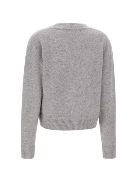 Πουλόβερ Sweet Cashmere κασμίρ με λαιμόκοψη v γκρι