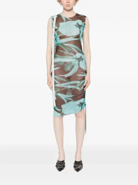 Rochie mini Louisa Ballou cu model floral cu imagine albastru