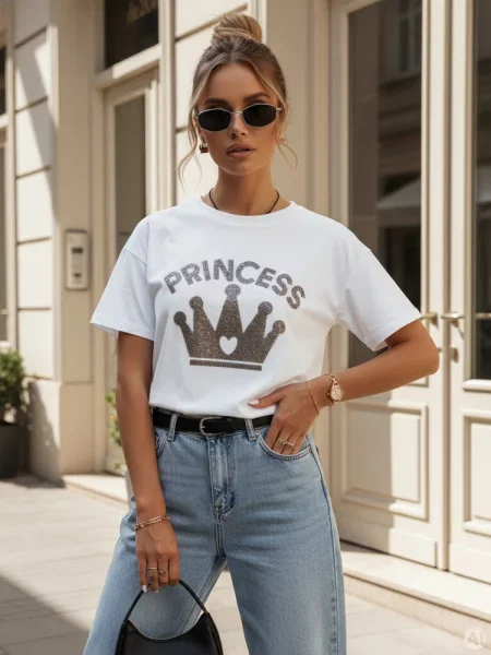 T-shirt PRINCY Dstreet biały