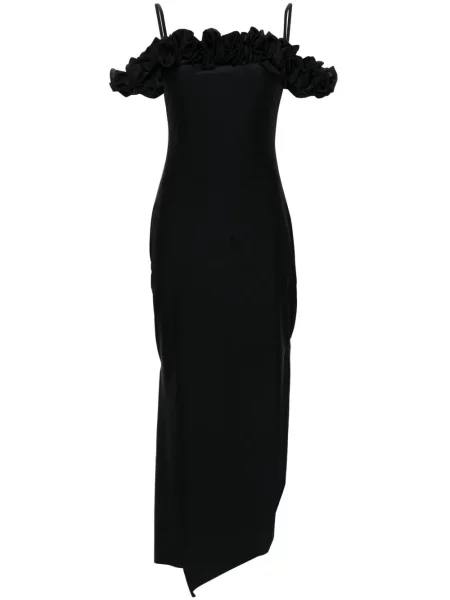 Rochie midi Coperni cu volane până la genunchi de costum negru