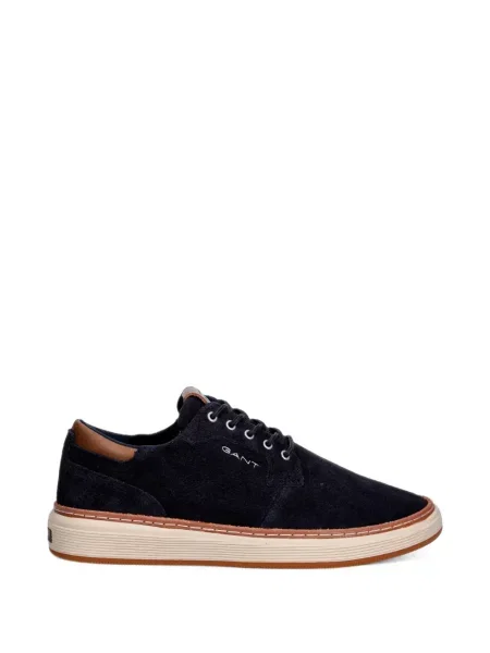 Sneakerși Gant cu șireturi din piele de căprioară albastru