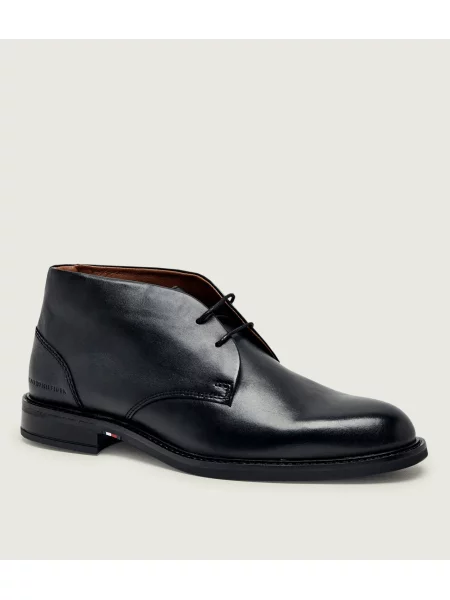 Tommy Hilfiger Bakancs Corporate Dressy Lth Lace Boot fekete
