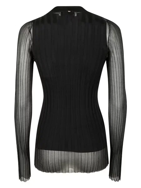 Top Sportmax plisat lung negru