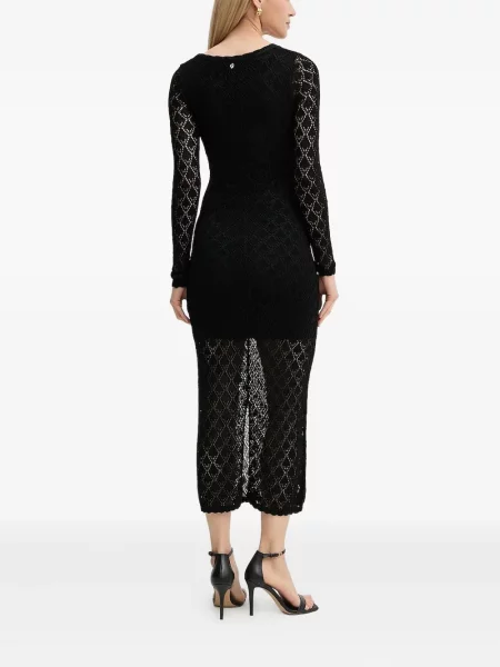 Rochie midi Guess din dantelă negru
