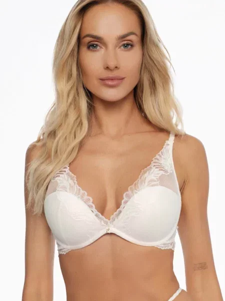 Кружевной бюстгальтер пуш-ап білий