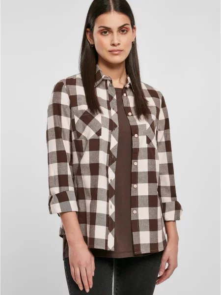 Cămașă Urban Classics în carouri roz