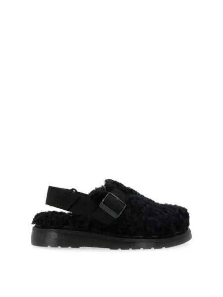 Klapki mules Dr. Martens skórzane czarne