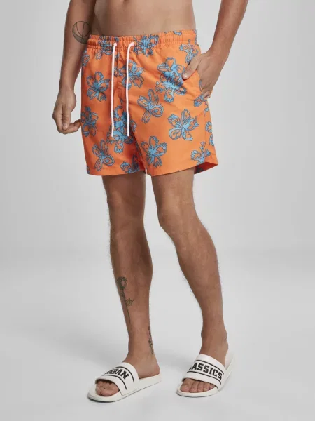 Kratke hlače Urban Classics s cvjetnim printom s printom siva