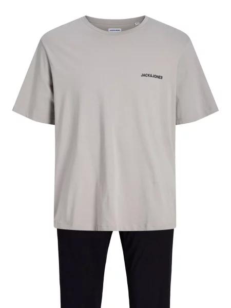 JACK & JONES Dlhé pyžamo JACEVEREST sivá čierna