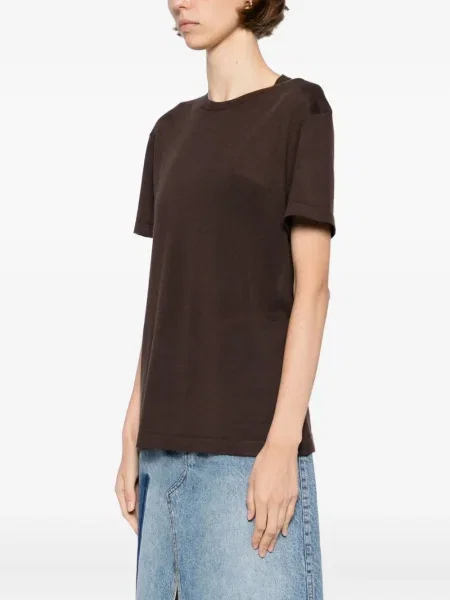 Tricou Co Collection din cașmir maro