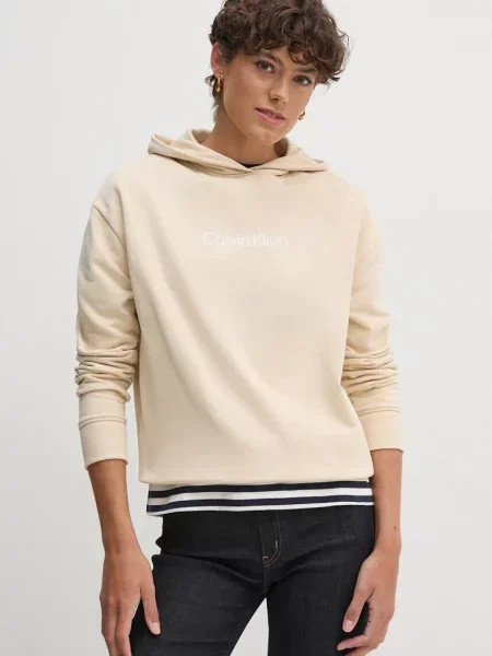 Calvin Klein bluza z kapturem beżowy