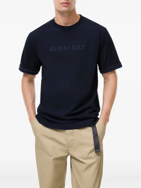 Tricou Burberry cu autograf albastru