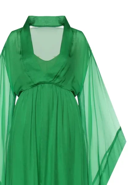 Rochie maxi Alberta Ferretti de mătase verde