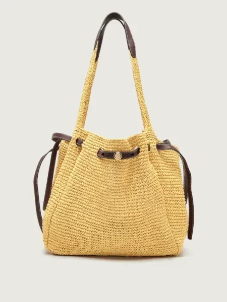 TORY BURCH Shopper táska Romy bőr hozzáadásával bézs