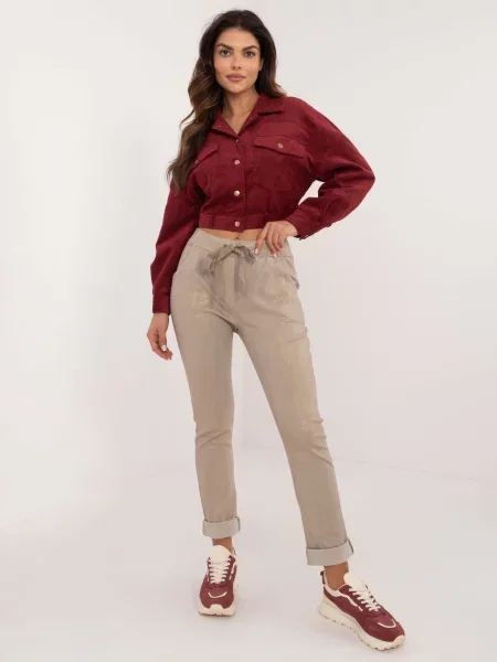 Pantaloni Fashionhunters bej