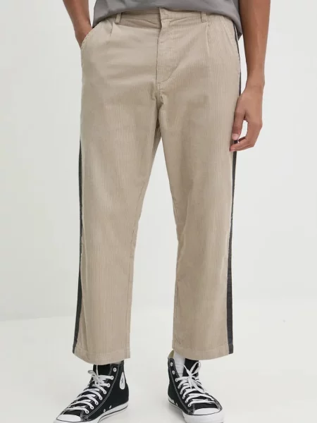 Manšestrové kalhoty Quiksilver Roller Line Pant ve střihu chinos béžová